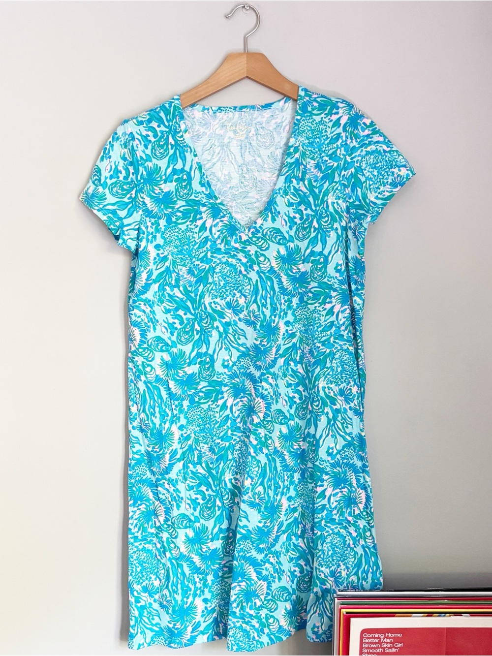 Lilly Pulitzer Turquoise & Whiteshort sleeve Etta dress